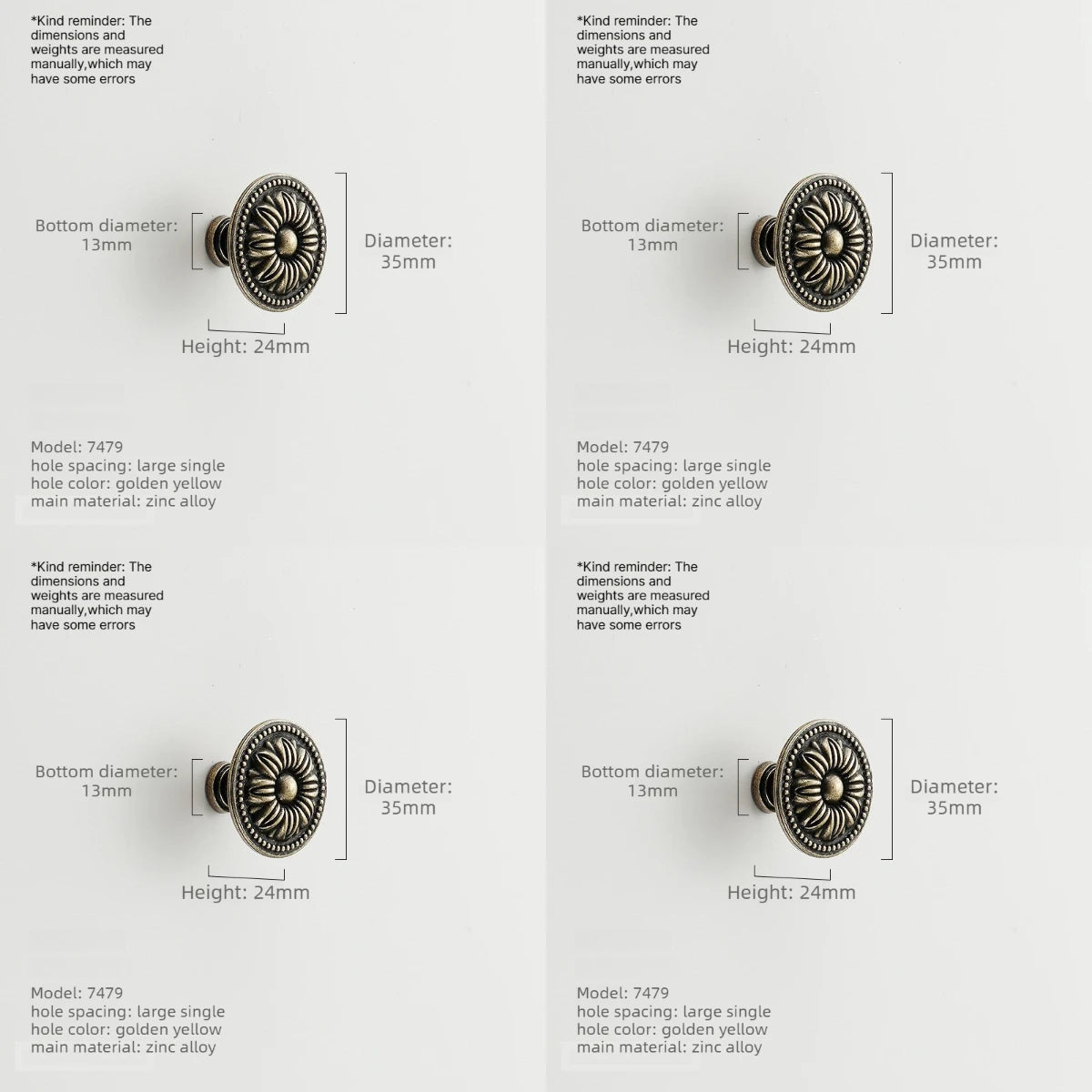 4pcs Vintage Bronze Cabinet Drawer Pull Handles – Zinc Alloy Cabinet Drawer Handles Babs 4pcs-B