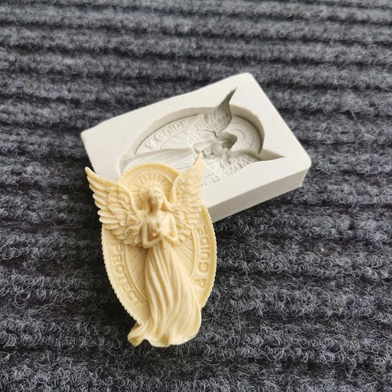 2pcs Prayer Angel Silicone Mold – Candle, Plaster & Epoxy DIY Silicone Craft Mold Babs