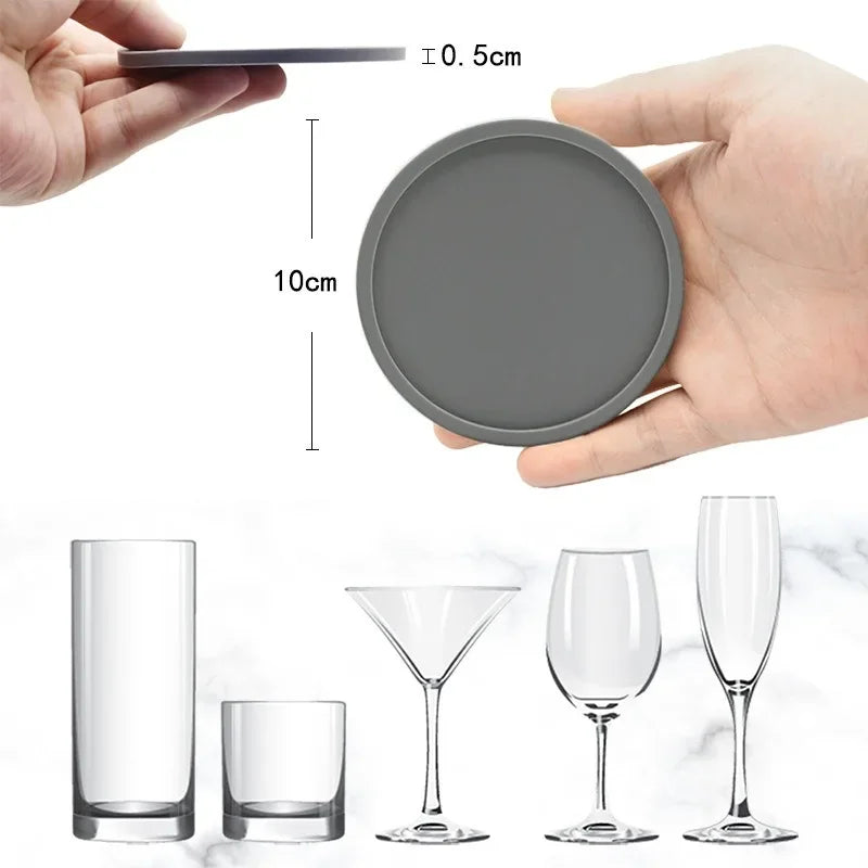 6-Piece Silicone Coasters for Drinks & Desserts – 10cm Set Silicone Coaster Set Babs
