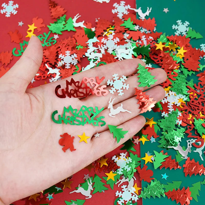 Christmas Table Confetti Snowflake & Xmas Tree Sequins 15g Holiday Party Confetti Babs