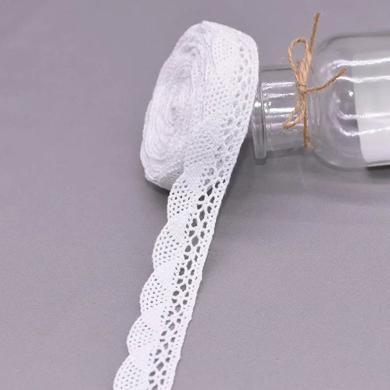 White Embroidered Lace Trim Ribbon 5/10 Yards – DIY Sewing Lace Trim Ribbon Babs