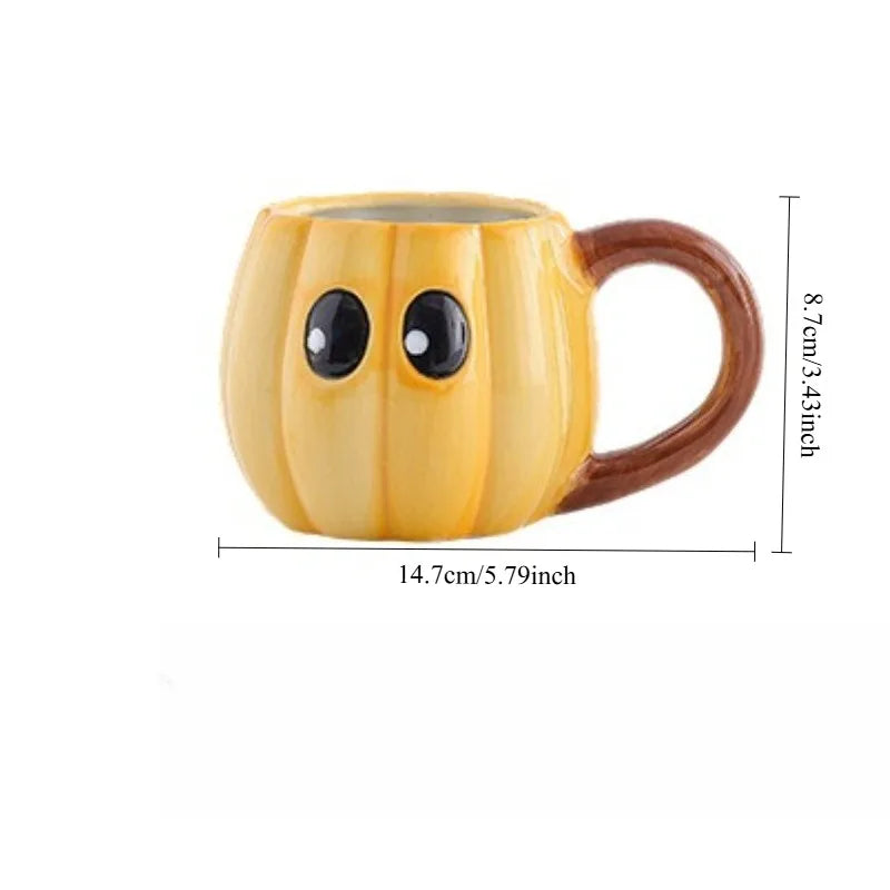 Halloween Ghost Pumpkin Ceramic Mug – Cute Coffee Cup Gift Halloween Ceramic Mug Babs