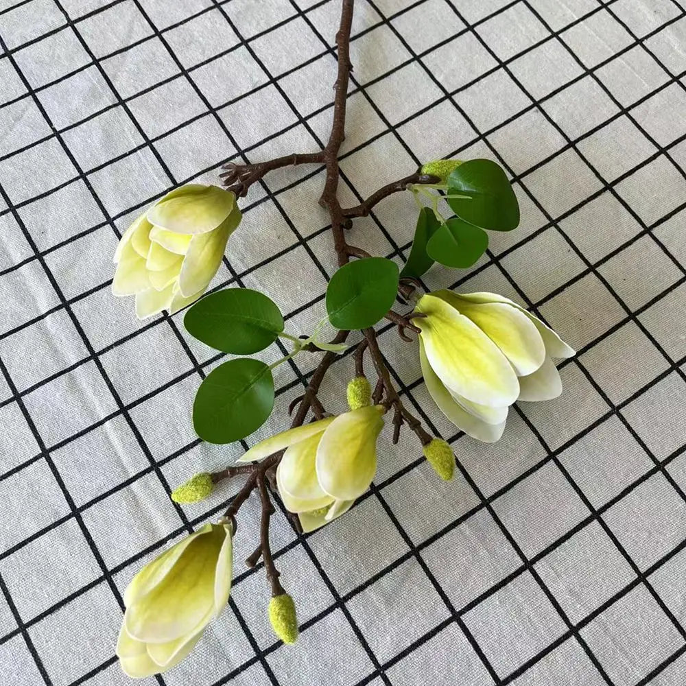 Silk Magnolia Artificial Flower Bouquet – Wedding & Home Decor Artificial Flower Bouquet Babs green