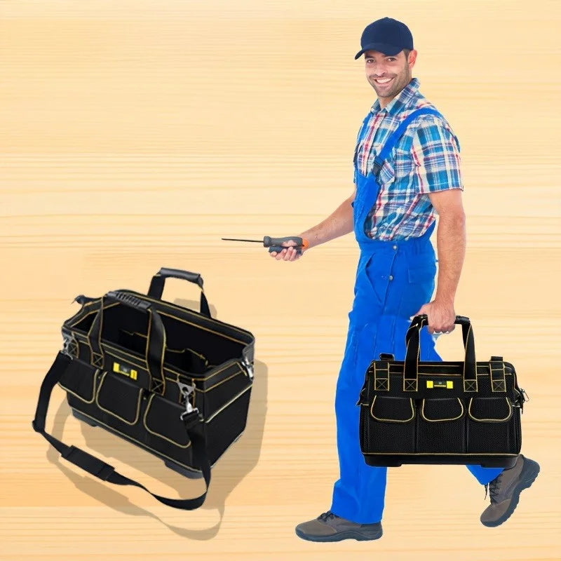 Heavy Duty Wide-Mouth Tool Bag | Large Zipper Organizer Tool Storage Bag Babs