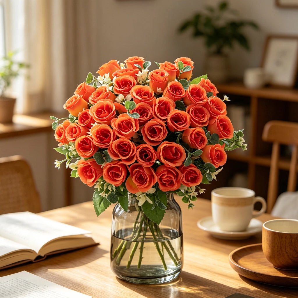Silk Artificial Flower Bouquet – 10-Head Wedding & Home Decor Artificial Flower Bouquet Babs