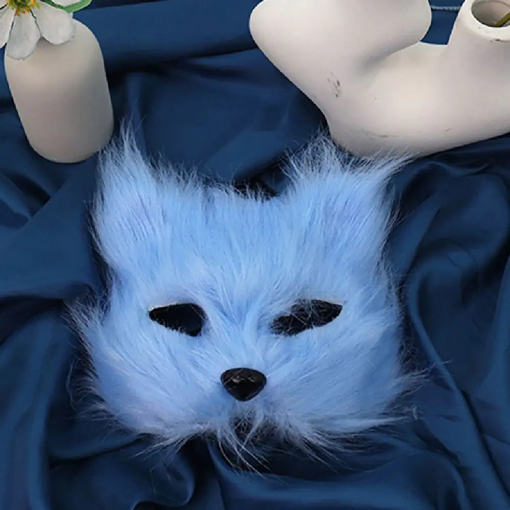 Realistic Plush Cat Half Face Mask – Halloween Costume Halloween Costume Mask Babs
