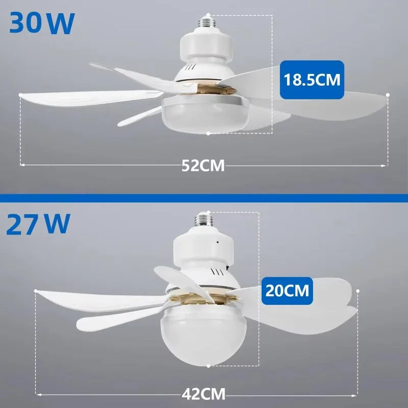 30W LED Ceiling Fan Light E27 Remote Control Dimmable LED Ceiling Fan Light Babs