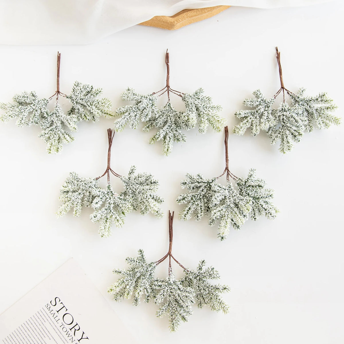 Artificial Golden Frost Branches – Christmas & Wedding Decor Set Artificial Decor Branch Babs