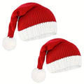 2PCS Extended Knitted Christmas Hats – Holiday Party Dress Up Knitted Holiday Hat Babs 20.5x45cm 2PCS