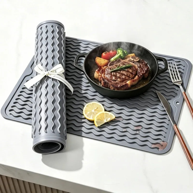 Silicone Kitchen Draining Mat – Heat Resistant & Non-Slip Silicone Kitchen Mat Babs