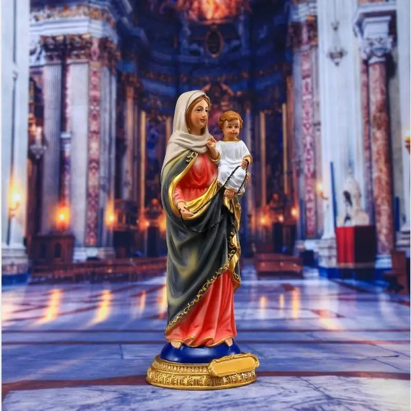 Virgin Mary & Child Jesus Resin Statue | Catholic Decor Figurine Religious Figurine Babs
