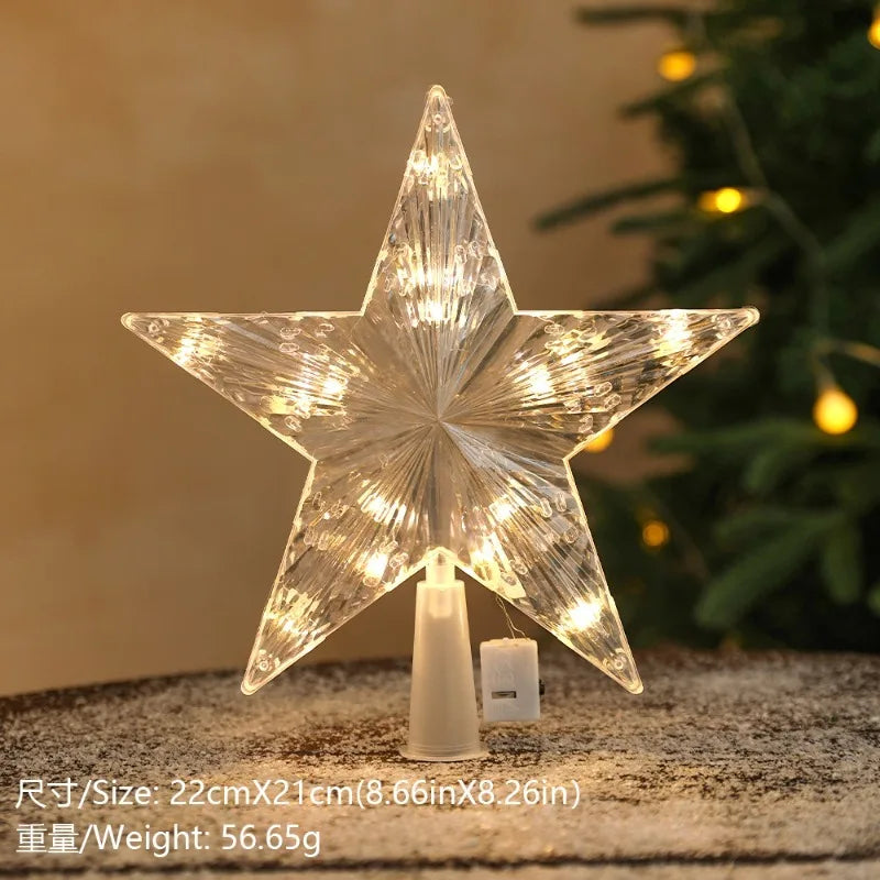 LED Star Christmas Tree Topper – Warm White Glow Décor Christmas Tree Topper Babs 02 1Pcs