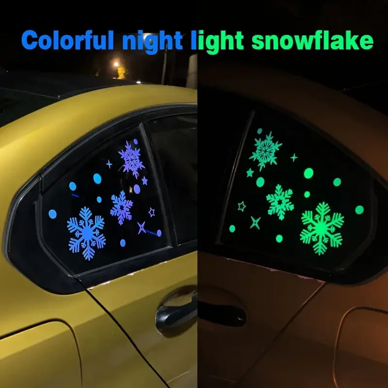 Glow in the Dark Snowflake Stickers – 3 Sheets PVC Decals Window Stickers Babs