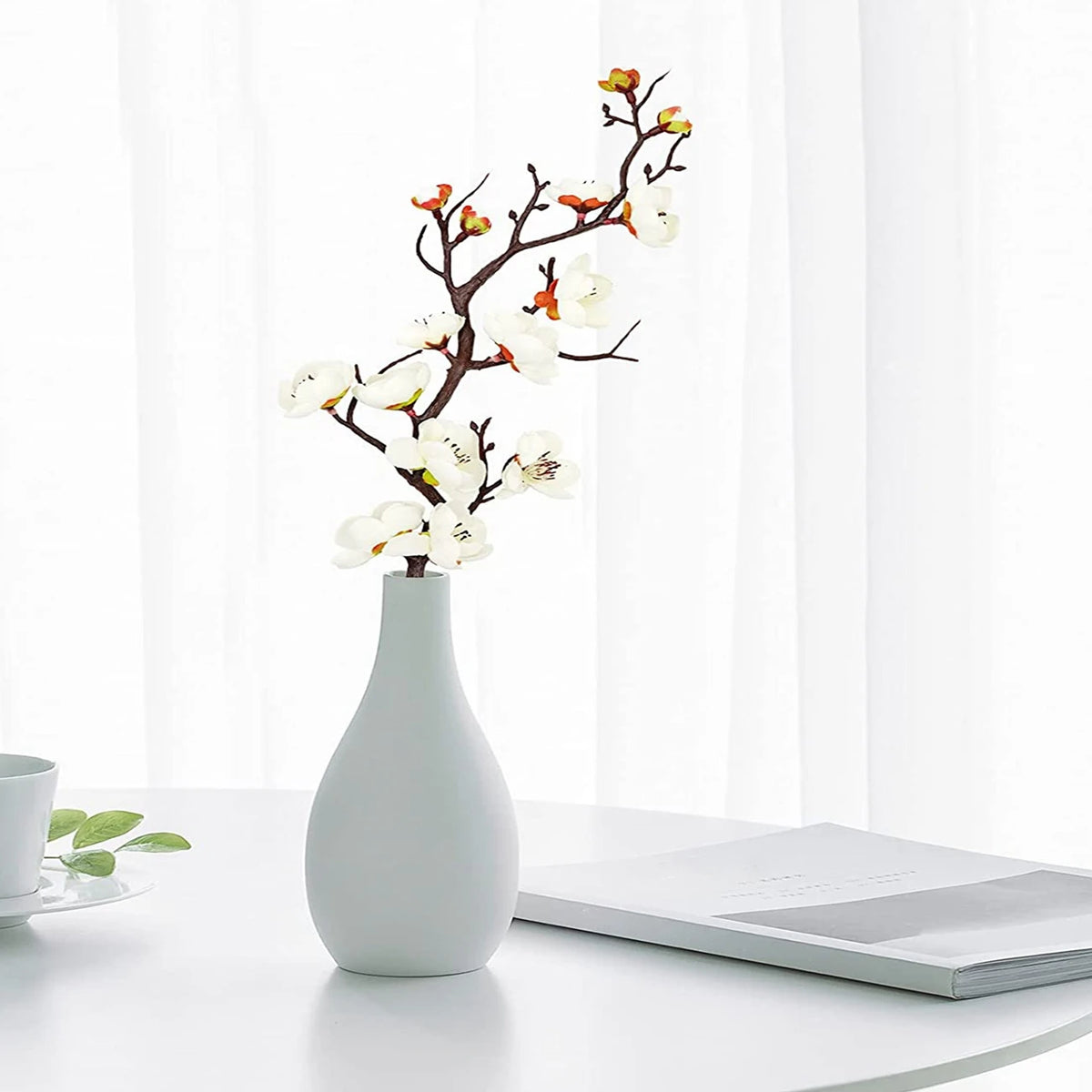 Silk Plum Blossom Peach Branch Artificial Flowers – Décor & Wedding Artificial Silk Flowers Babs