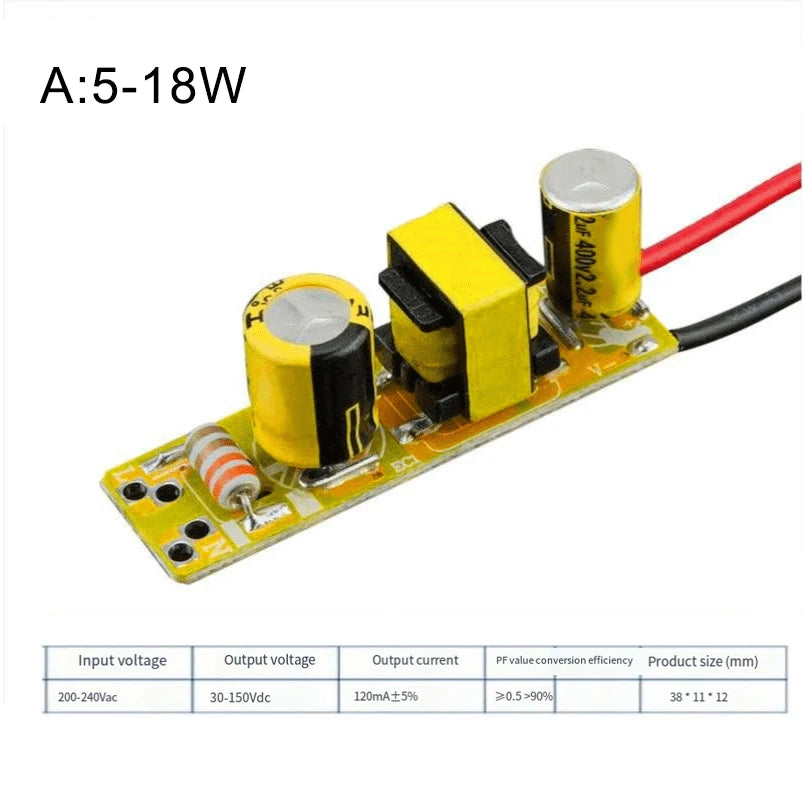 LED Driver Power Supply for Bulb, Aquarium & Track Lights LED Driver Power Supply Babs A 5-18W 120MA