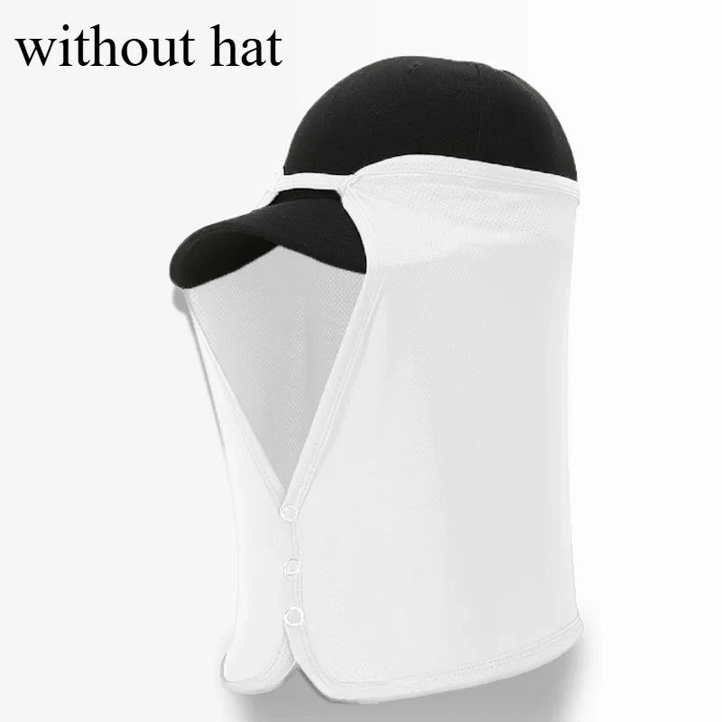 UPF 50+ Outdoor Face & Neck Sun Cover – Quick-Dry Cycling Veil Outdoor Sun Veil Babs WHITE