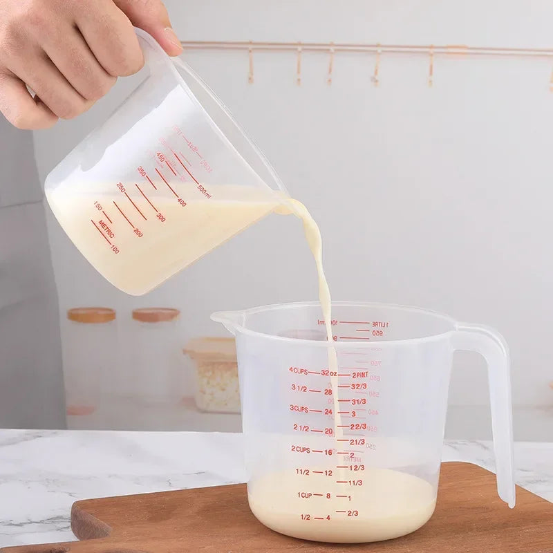3-Piece Plastic Measuring Cups Set – 250, 500 & 1000ml Measuring Cup Set Babs