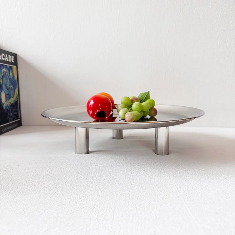 Stainless Steel Round Storage Tray | Modern Minimalist Organizer Storage Tray Babs