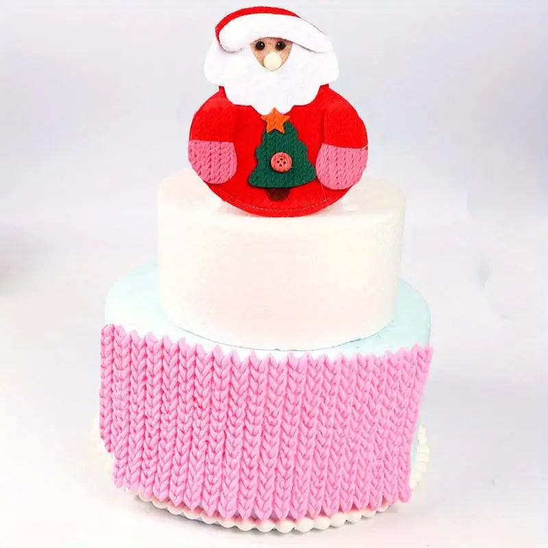 Knitted Sweater Silicone Fondant Mold | Christmas Cake Rim Silicone Fondant Mold Babs