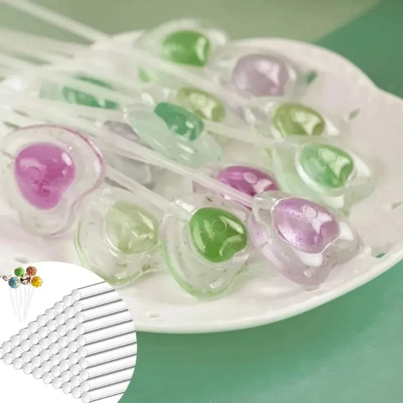 100Pcs Clear Acrylic Lollipop & Cake Pop Sticks – Reusable Cake Pop Sticks Babs