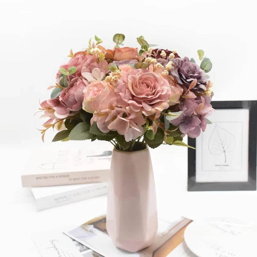Artificial Silk Rose & Peony Bouquet – Wedding & Home Decor Artificial Flower Bouquet Babs