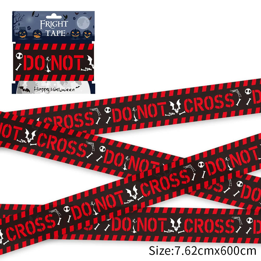 Halloween Pumpkin Lawn Bags & Warning Tape – Yard Decor Halloween Lawn Decor Babs Red Black 6m