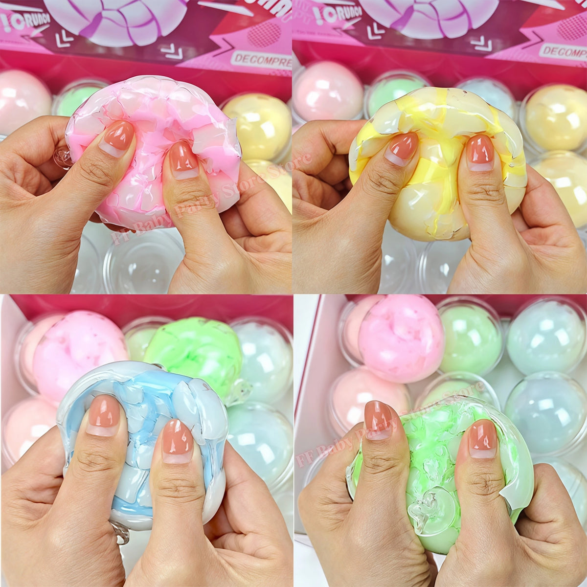 Squishy Sensory Fidget Balls – Chocolate, Matcha & Macaron Squishy Fidget Toy Babs 4pcs