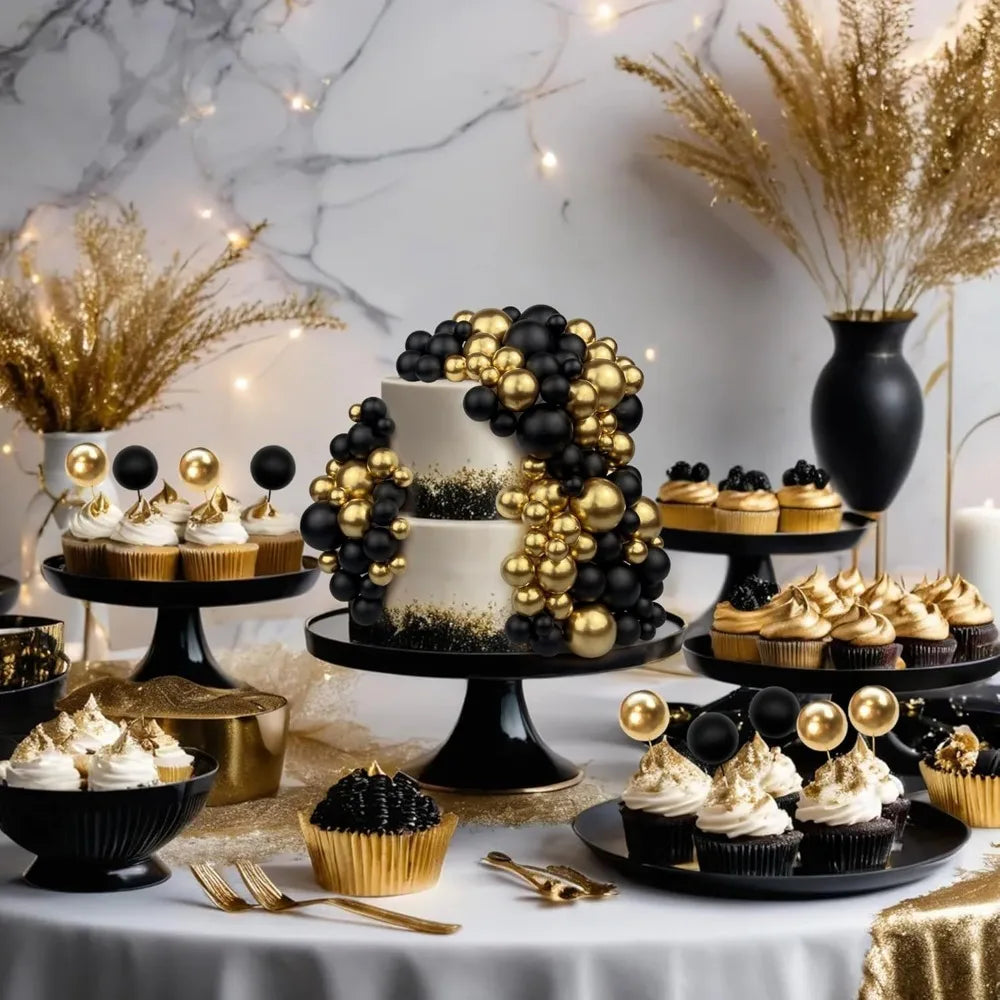20/30Pcs Gilded Foam Ball Cake Decorations – Birthday & Wedding Cake Decoration Set Babs