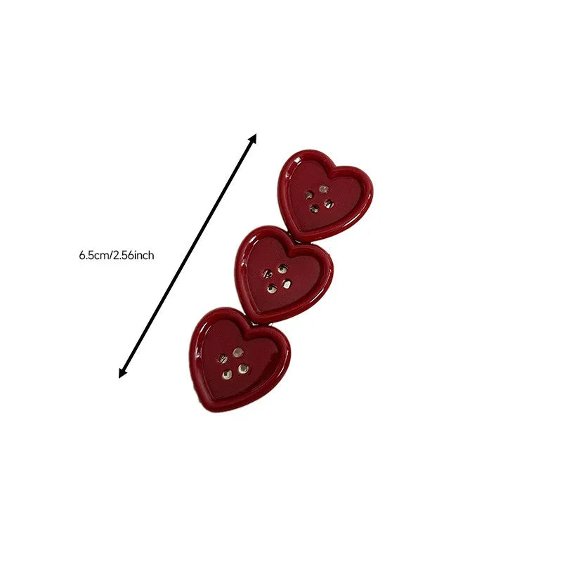 Sweet Check Love Button Duckbill Hair Clip – Y2K Style Hair Clip Barrette Babs