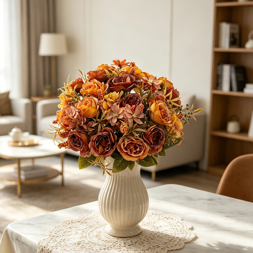 Artificial Silk Rose Peony Bouquet – Wedding & Home Décor Artificial Flower Bouquet Babs
