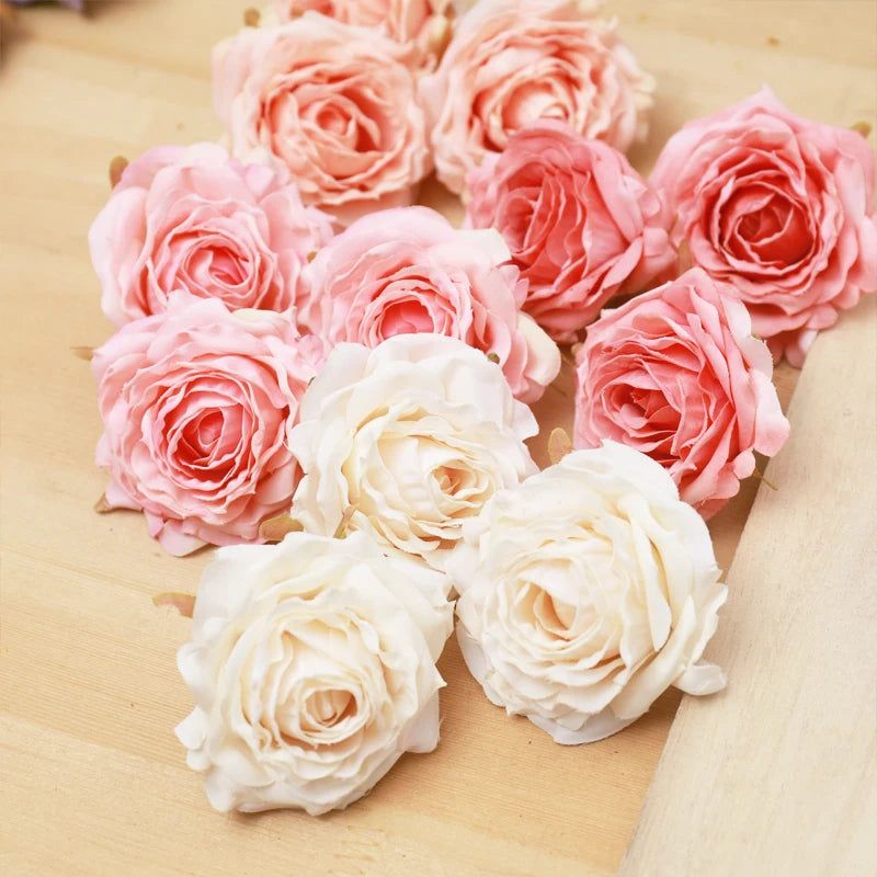 5pcs Artificial Silk Rose Heads – Wedding & Home Décor Artificial Flower Heads Babs