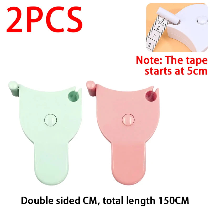 Portable Soft Measuring Tape – Retractable 1.5M Mini Ruler Soft Measuring Tape Babs 2pcs Green Pink cm