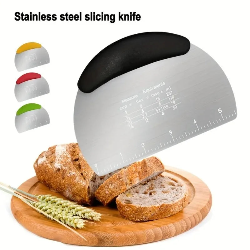 Stainless Steel Bread Knife & Cake Scraper with Scale | Baking Tool Baking Scraper Spatula Babs