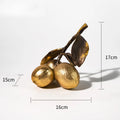Gilded Lemon Resin Sculpture – Retro Gold Home Décor Ornament Decorative Sculpture Babs 16X15X17CM
