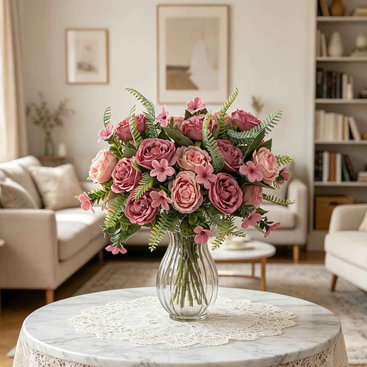 Artificial Silk Peony Bouquet | Fake Flowers for Home & Weddings Artificial Flower Bouquet Babs
