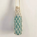 Handwoven Crossbody Cup Holder & Water Bottle Sleeve Bag Crossbody Bottle Bag Babs white
