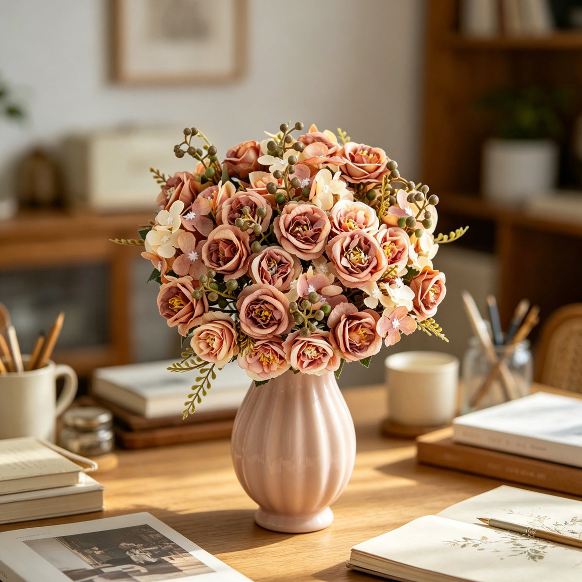Artificial Silk Rose Bouquet – Wedding & Home Décor Gift Artificial Flower Bouquet Babs
