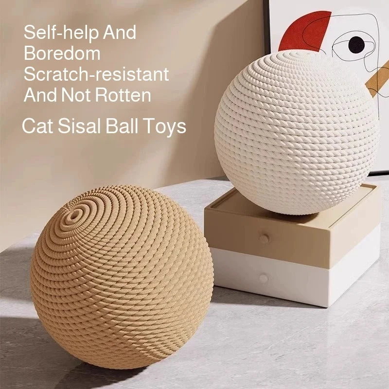 Sisal Cat Scratching Ball Toy – Interactive Sound Ball for Cats Cat Scratching Toy Babs