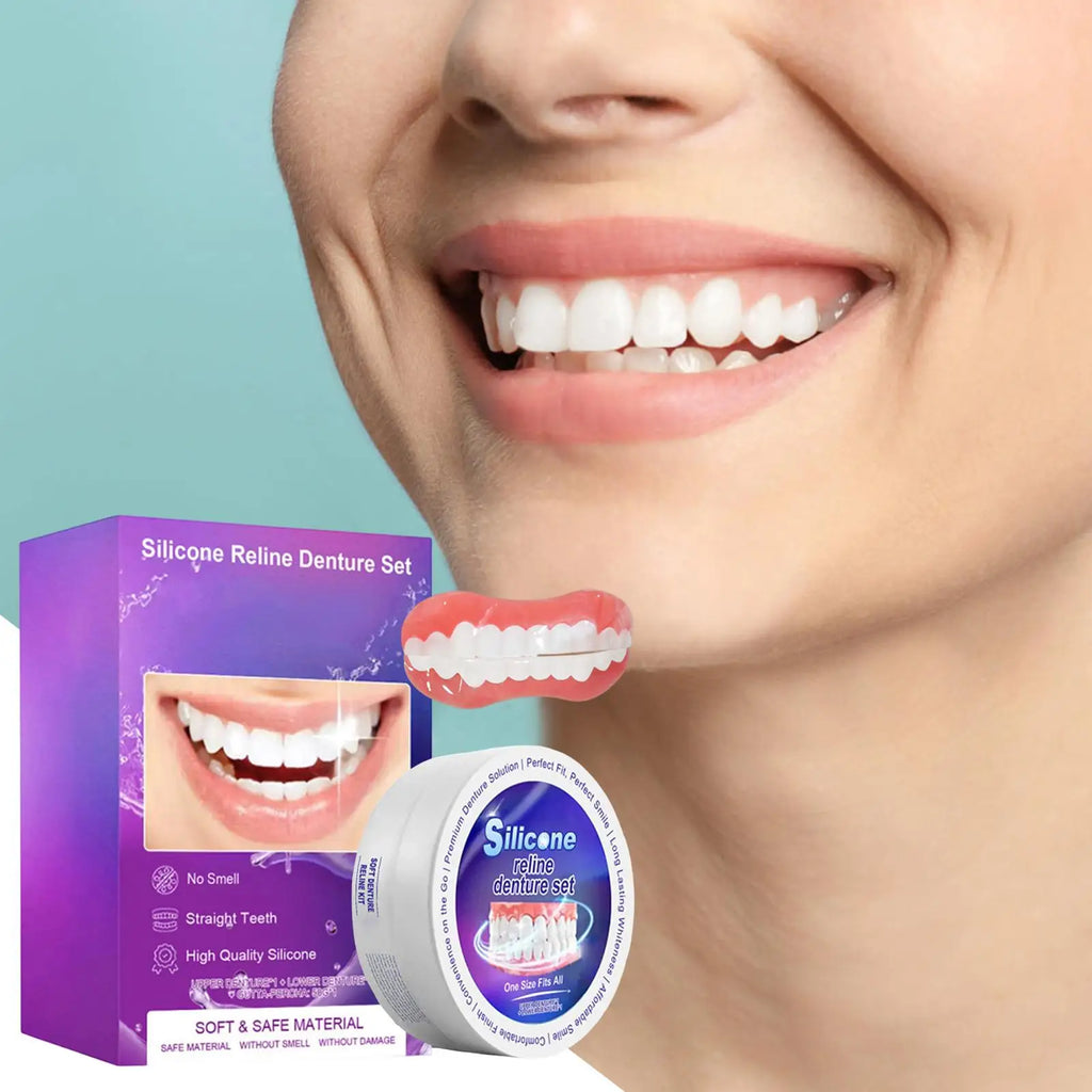 Silicone Denture Reliner Kit – Upper & Lower Set with Glue Denture Reliner Kit Babs