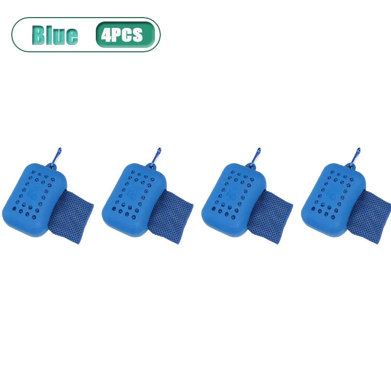 Quick Dry Cooling Towel – Microfiber Ice Towel for Sports Cooling Sports Towel Babs Blue-4PCS