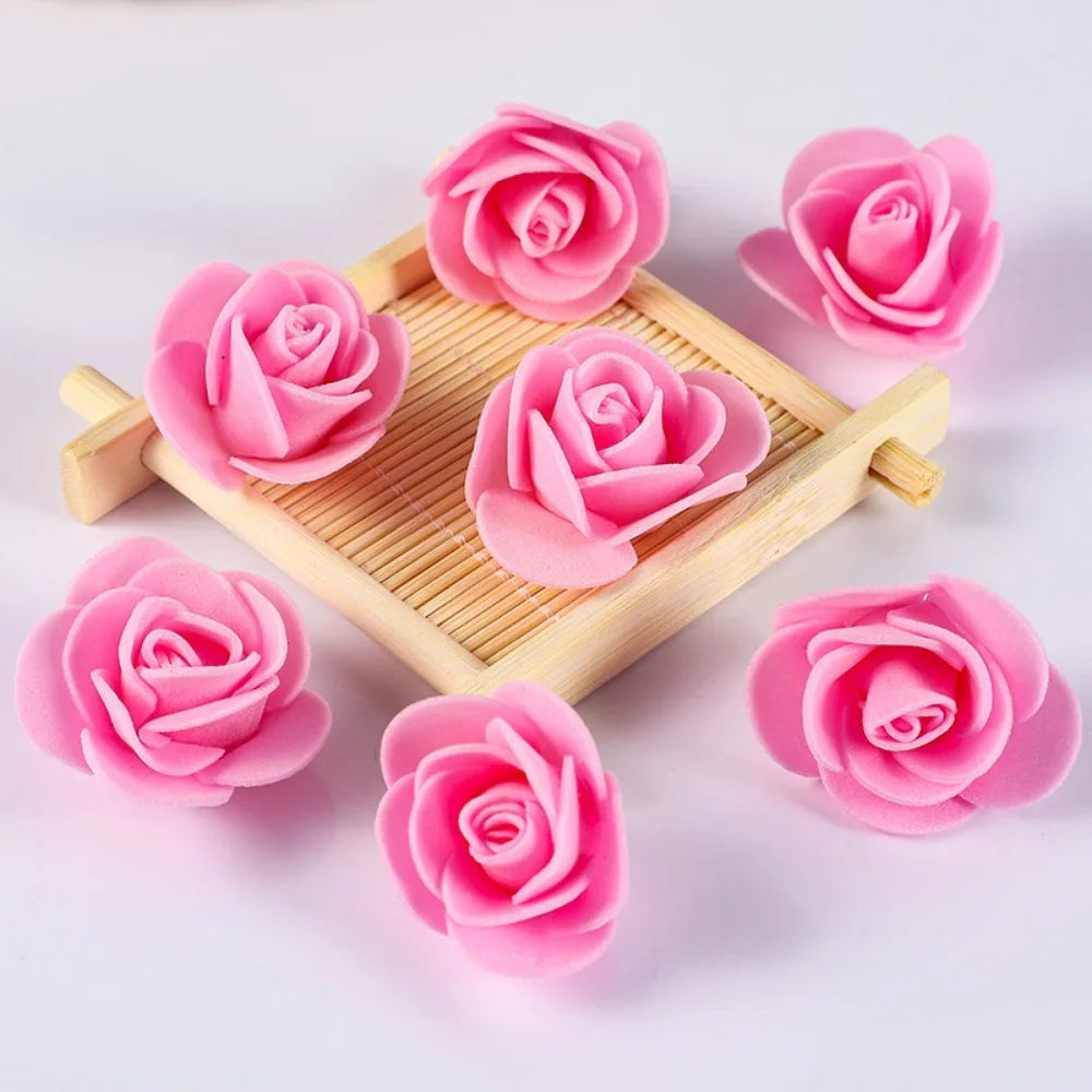 100/200Pcs Artificial Foam Rose Heads 4cm – Wedding & Home Décor Artificial Flower Heads Babs Deep Pink 200Pcs