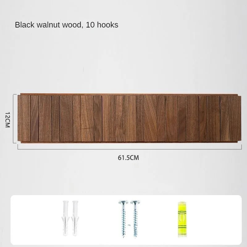 Nordic Walnut Wall Coat Rack – 8 Fold-Out Piano Key Hooks Wall Coat Rack Babs 10 hooks