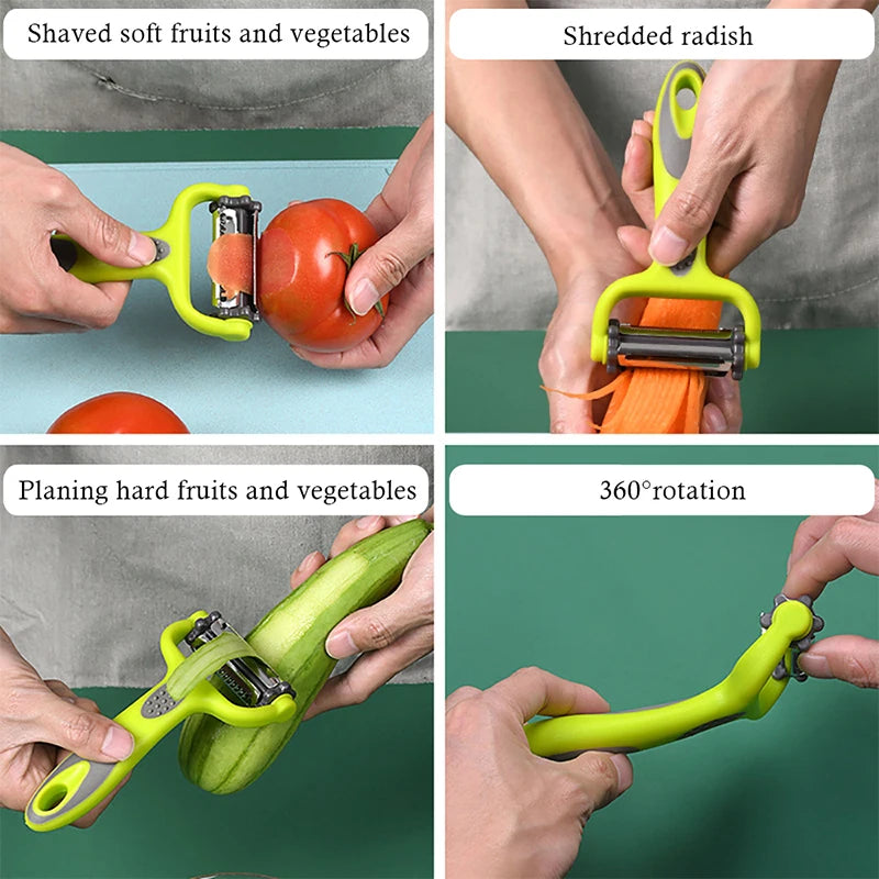 3-in-1 Rotary Vegetable Peeler & Grater – Stainless Steel Vegetable Peeler Grater Babs