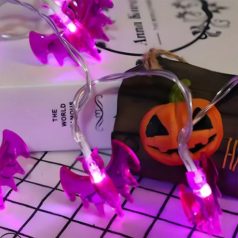 Halloween LED Pumpkin Bat String Lights – Party & Home Decor Halloween String Lights Babs Purple Spide 5PCS