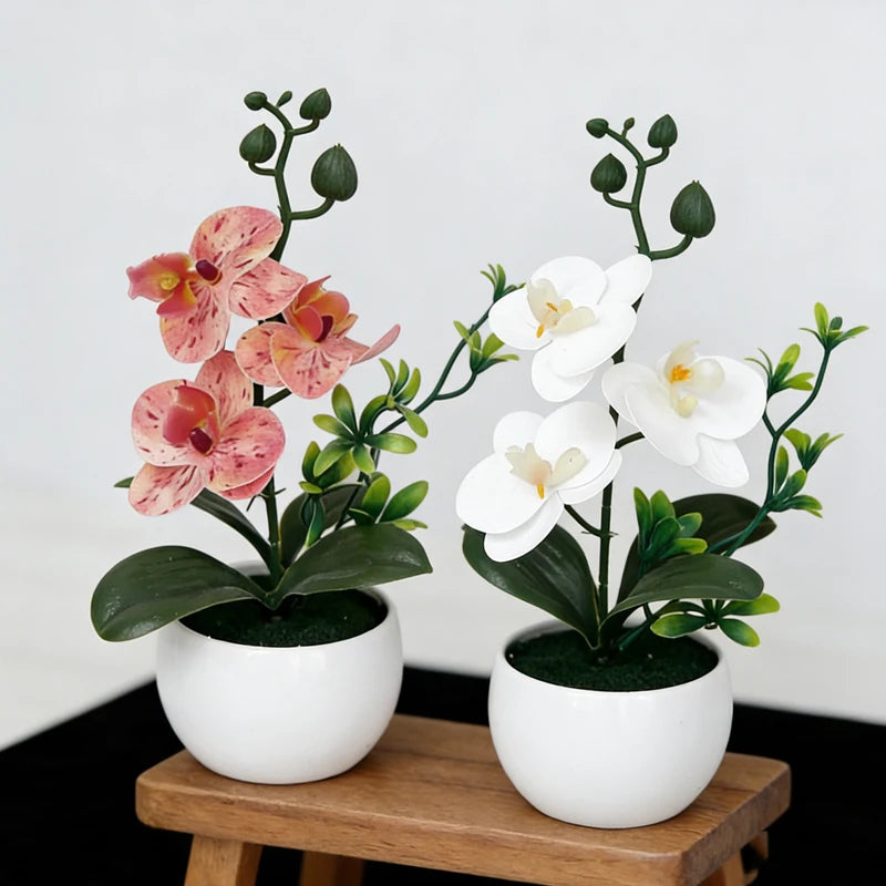 Artificial Phalaenopsis Orchid Bonsai Potted Plant – Home Décor Artificial Potted Plant Babs