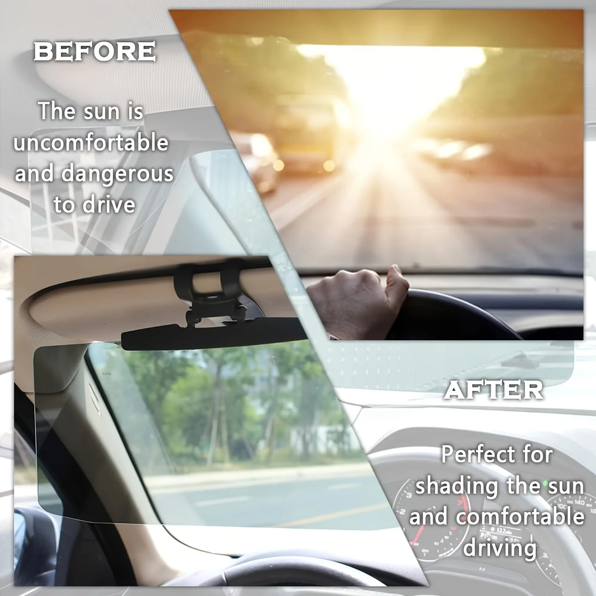 Universal Polarized Car Sun Visor Extender – UV400 Anti-Glare Car Sun Visor Babs