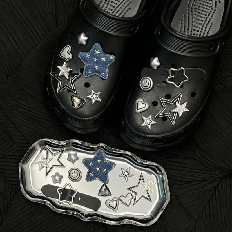 Denim Star Shoe Charms – DIY Detachable Decorative Set Shoe Charms Babs