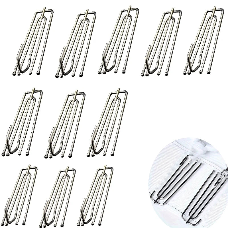 10pcs Curtain Pinch Pleat Hooks – Easy Clip-On Drapery Curtain Pleat Hooks Babs