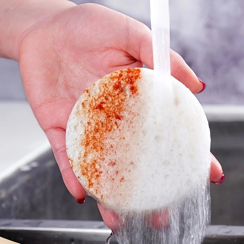 10pcs Round Dishwashing Sponges – Double-Sided Kitchen Scrubbers Kitchen Cleaning Sponge Babs
