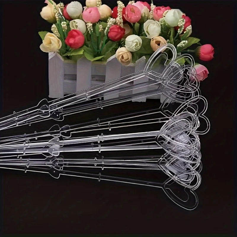 80pcs Heart-Shaped Plastic Flower Card Holders – Bouquets Floral Card Holders Babs